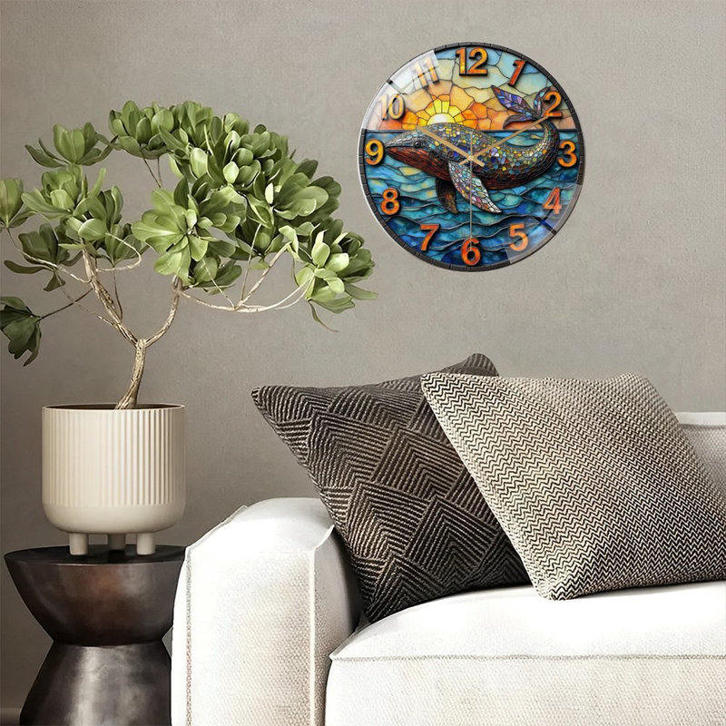 Horloge murale baleine 12 po