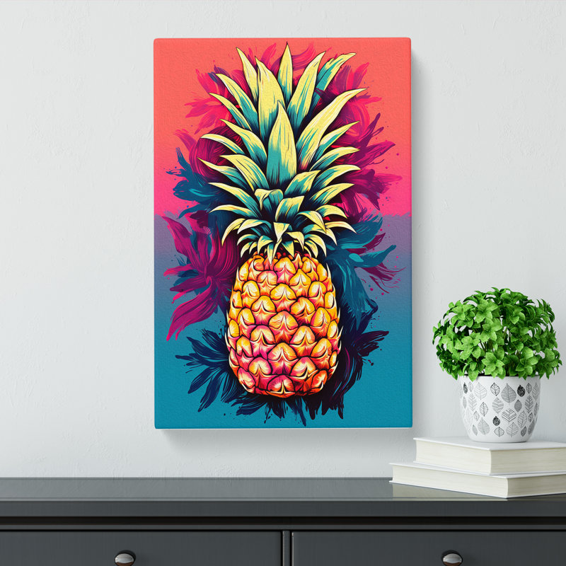 Pineapple Colour Field No.2 - Wrapped Canvas, 60cm H x 40cm W x 3cm D