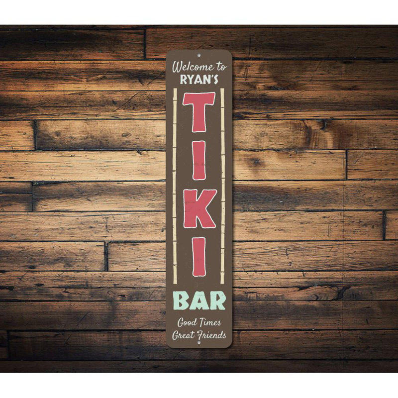 Plaque Tiki Bar, H 4 po x l 18 po x P 0,04 po