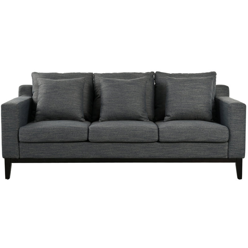 Élégant gris anthracite 3 avec revêtement et pieds en bois, Gris anthracite