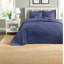 Ensemble de literie réversible en coton bleu marine, surdimensionné pour lit simple, confort campagnard