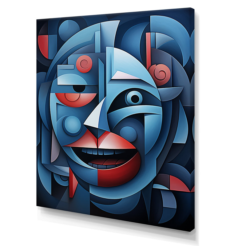 Masque bleu minuit africain II, Toile tendue, 32" H x 24" W