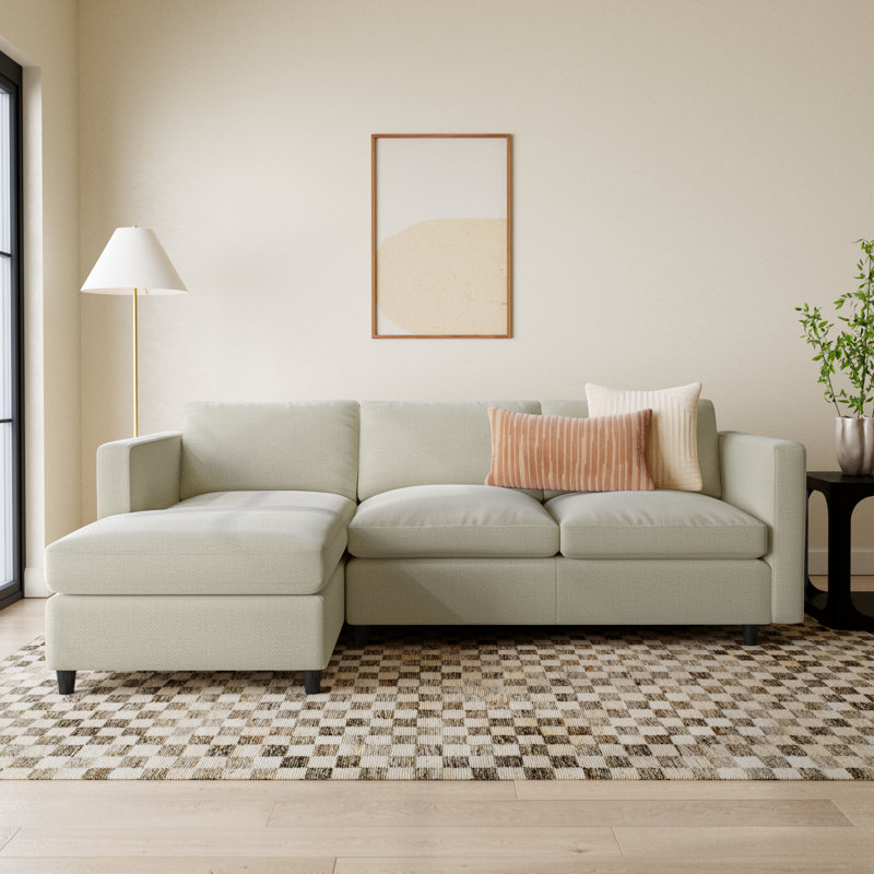 Fleetwood Upholstered L-Sectional, Moto Stucco Textured Tweed