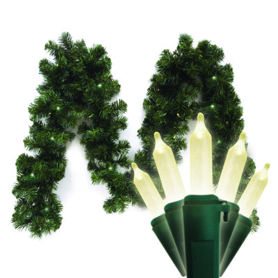 9'' in. Lighted Faux Pine Garland