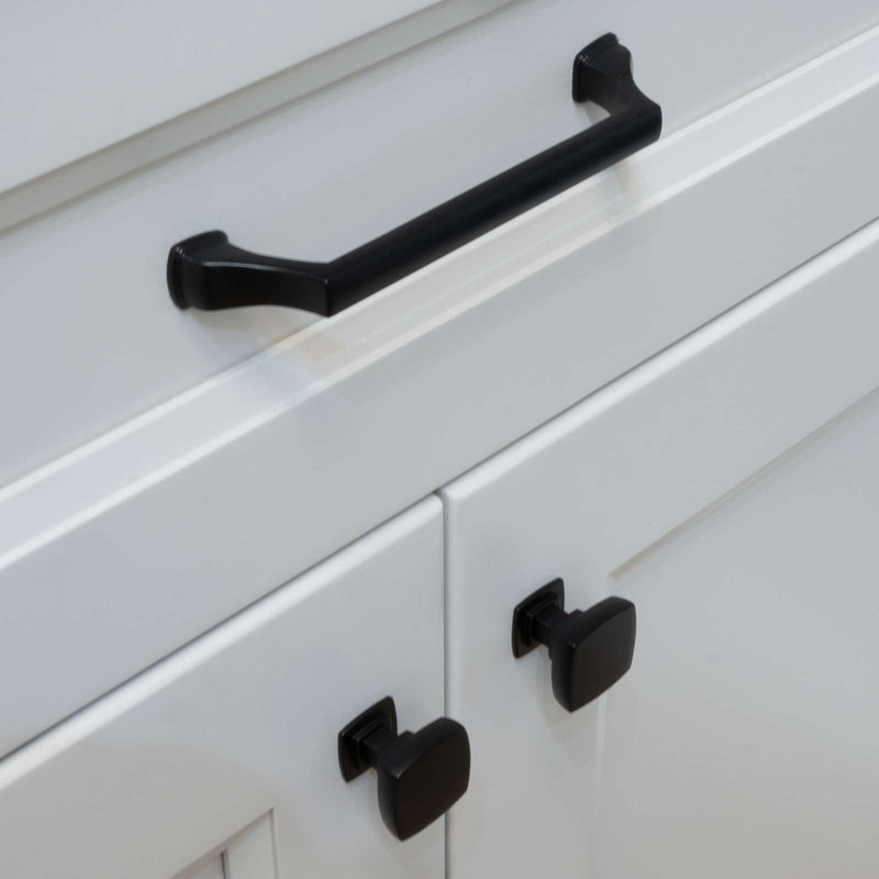 Poignées d'armoire de cuisine 5 po Modket d'un centre à l'autre (ensemble de 10), Noir mat, 1