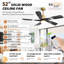 Ventilateur de plafond 52 po avec lumières DEL Damecia-1836628950