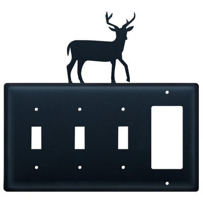 Deer 4-Gang Toggle Light Switch / Rocker Combination Wall Plate