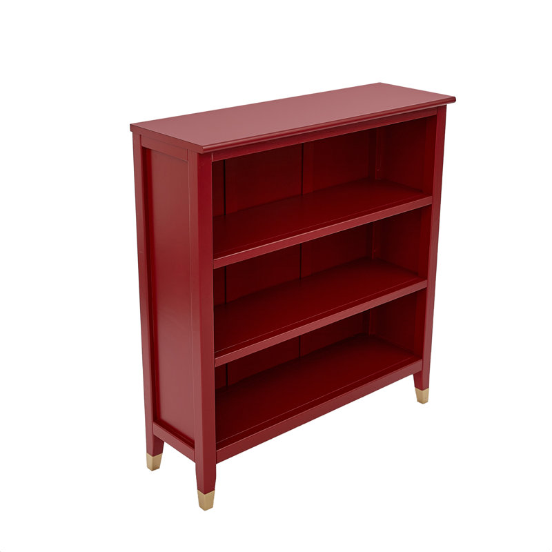 Bookcase, (3 Shelves) 38" H x 35" W x 12" D, Red