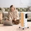 Chaufferette électrique 24,75 ", autoportante de 161 pieds carrés avec 3 modes, minuterie et télécommande, 1500 W, blanc
