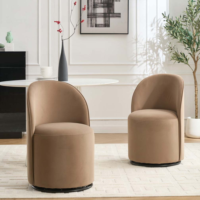 Chaise pivotante en velours 360 degrés, Brun