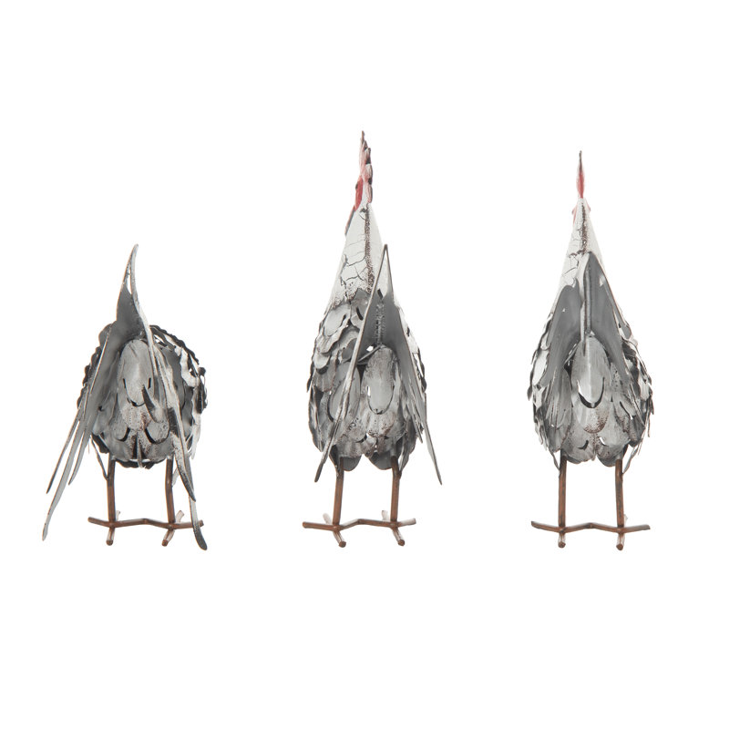  Metal 8.75 in. Spring Multicolor Spring Rooster Decor