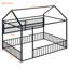 Structure de lit en métal avec clôture et tablettes-447045045-447045046