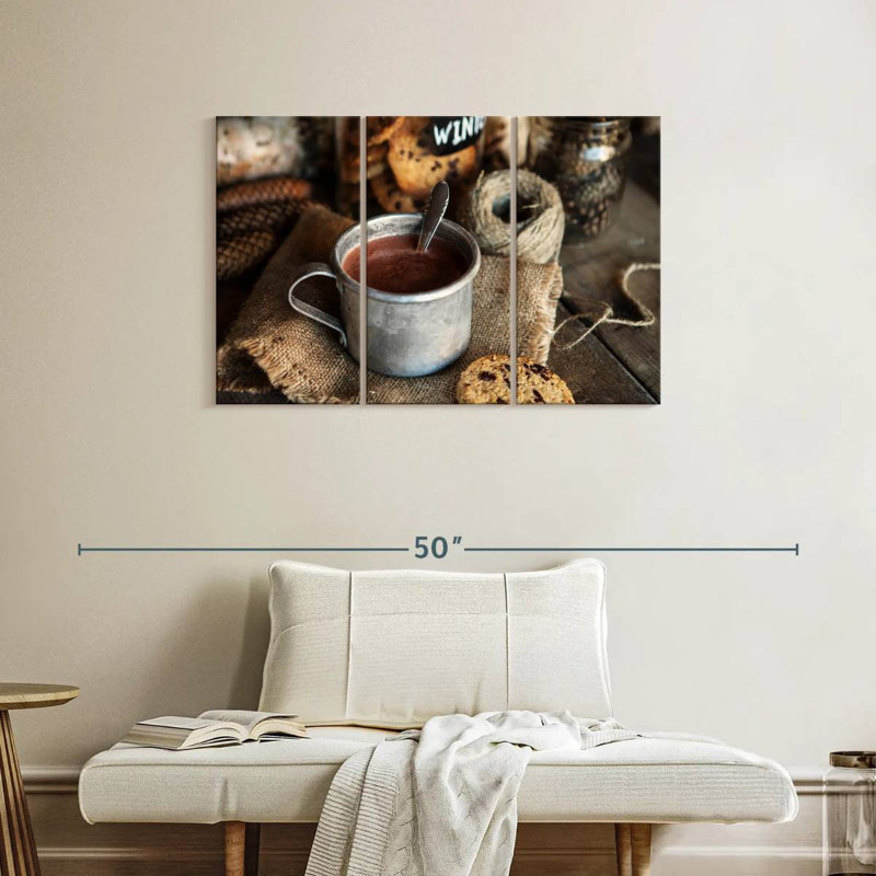 Chocolat chaud Yarlin et biscuit, H 24 po x l 38 po