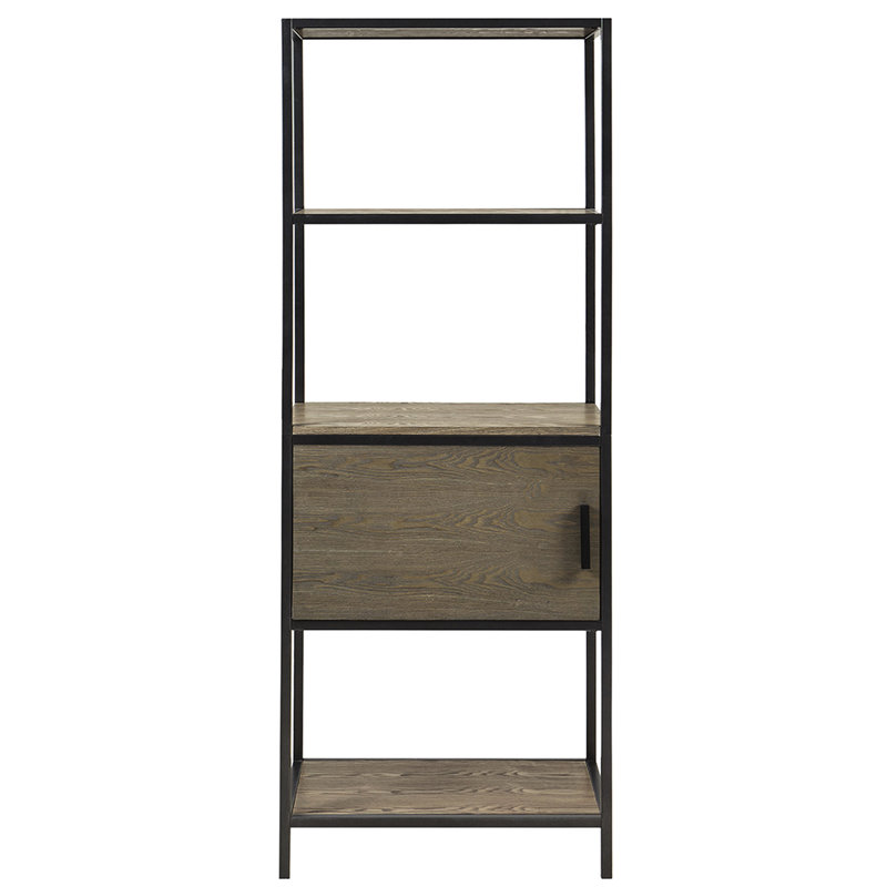 Bibliothèque en bois à 3 tablettes avec armoire de rangement