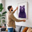 Purple Bear Portrait Modern - Wrapped Canvas-1153440404-1153440411
