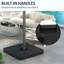 Poids de la base du parasol de patio, 175 lb Capacité en eau, 230 sable, noir extérieur, remplissable à l'eau, sable,