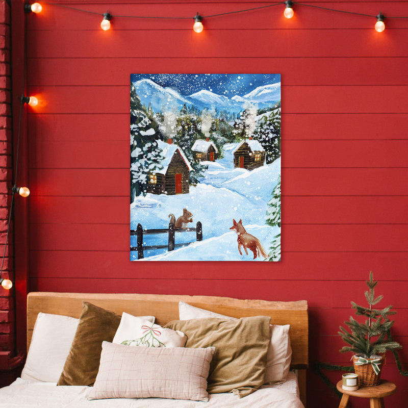 «Snowy Christmas Cabins», conception de Patricia Reynolds, H 48 po x l 36 po