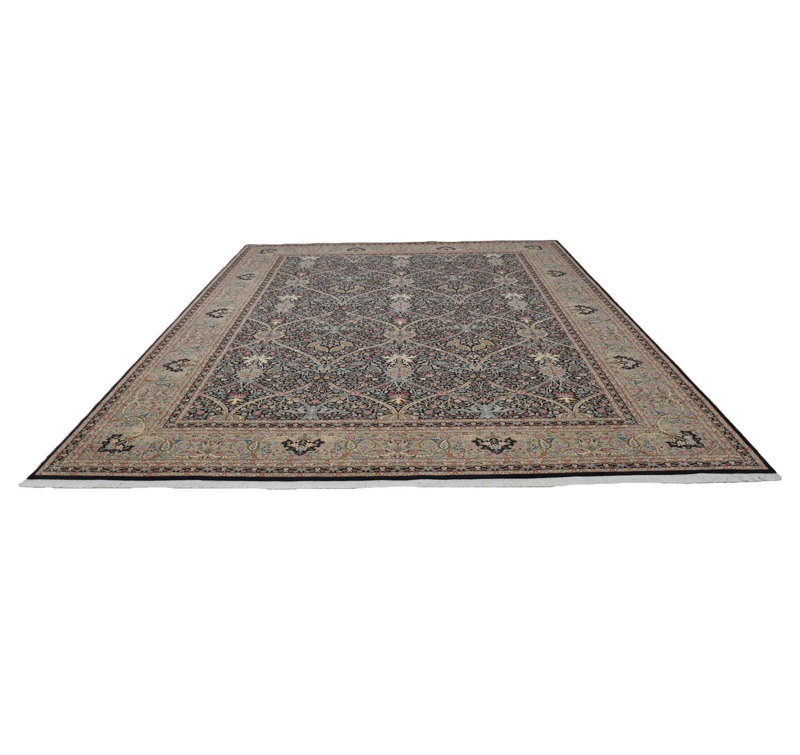 Traditional One-of-a-Kind Rectangle 10'2" x 13'8" Rectangle Wool Area Rug in Black