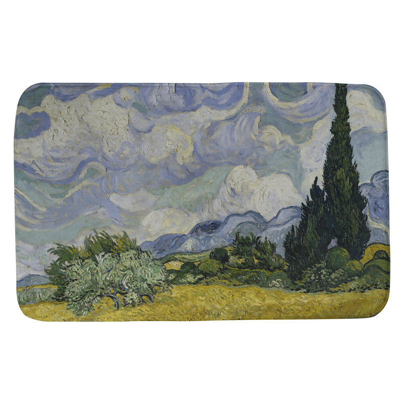 Tapis pour salle de bain Kandiyohi, l 17 po x L 24 po, Vert foncé