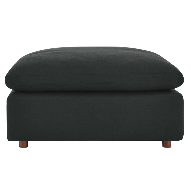 Modway Commix Down Filled Overstuffed Sectional Sofa and Ottoman Set, Black 
