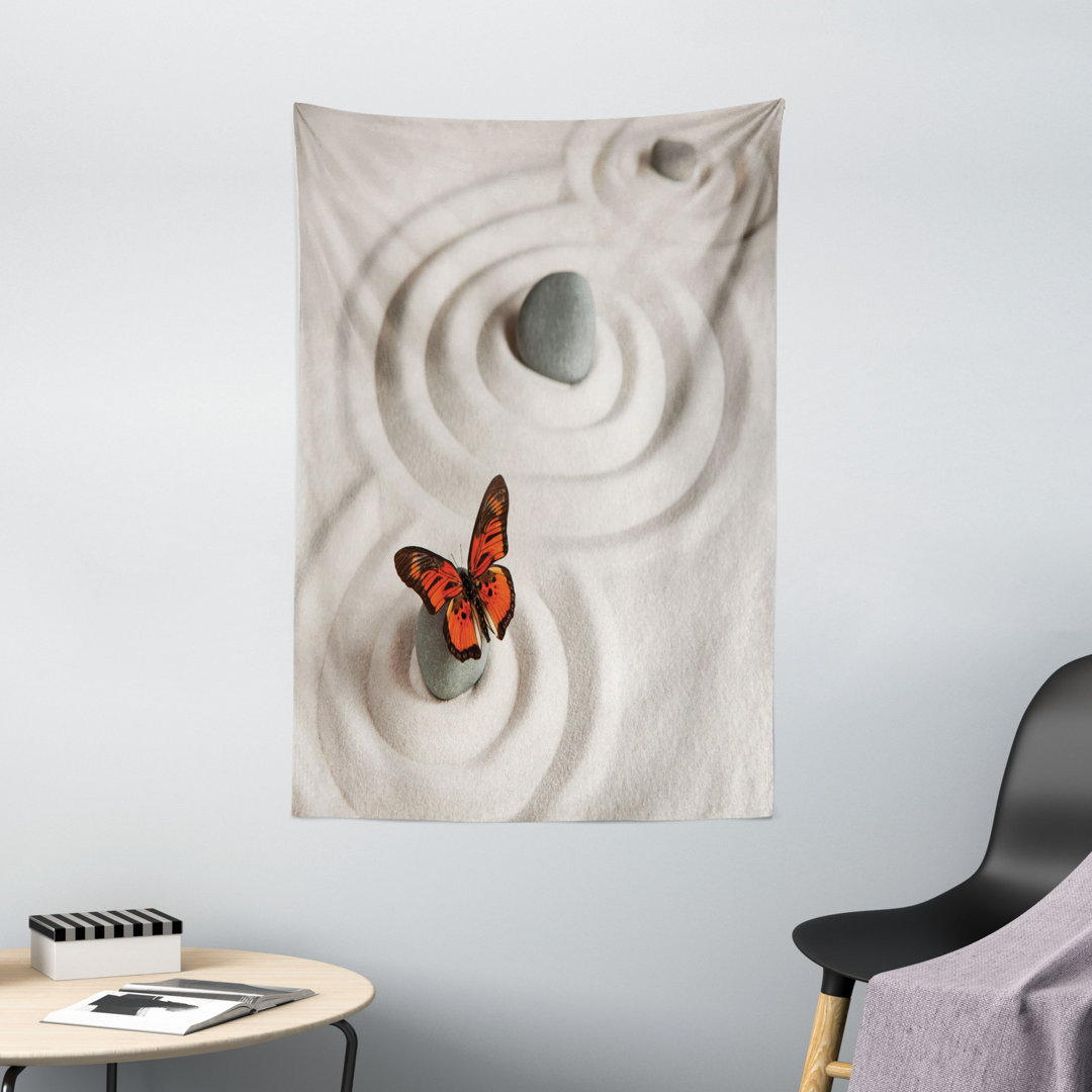 Wandbehang Rock auf dem Sand Schmetterling Serenity Lebenszyklus Natur Thema