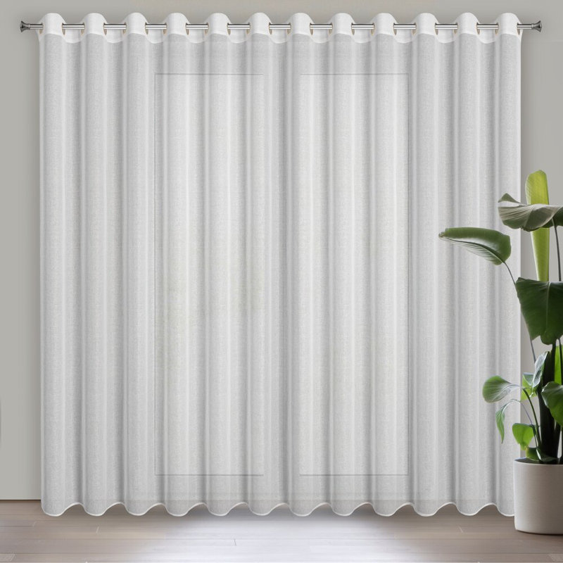 Lena 100% Polyester Sheer Curtain Single Panel, Width 250cm x height 250cm