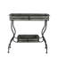 Une table-plateau en fer galvanisé de 32 x 15 x 31 po pour les boîtes de terrasse et comme décoration décorative dans le patio, deux plateaux spacieux, 18,3 lb, assemblage nécessaire pour jardiner différents réglages, manipulé