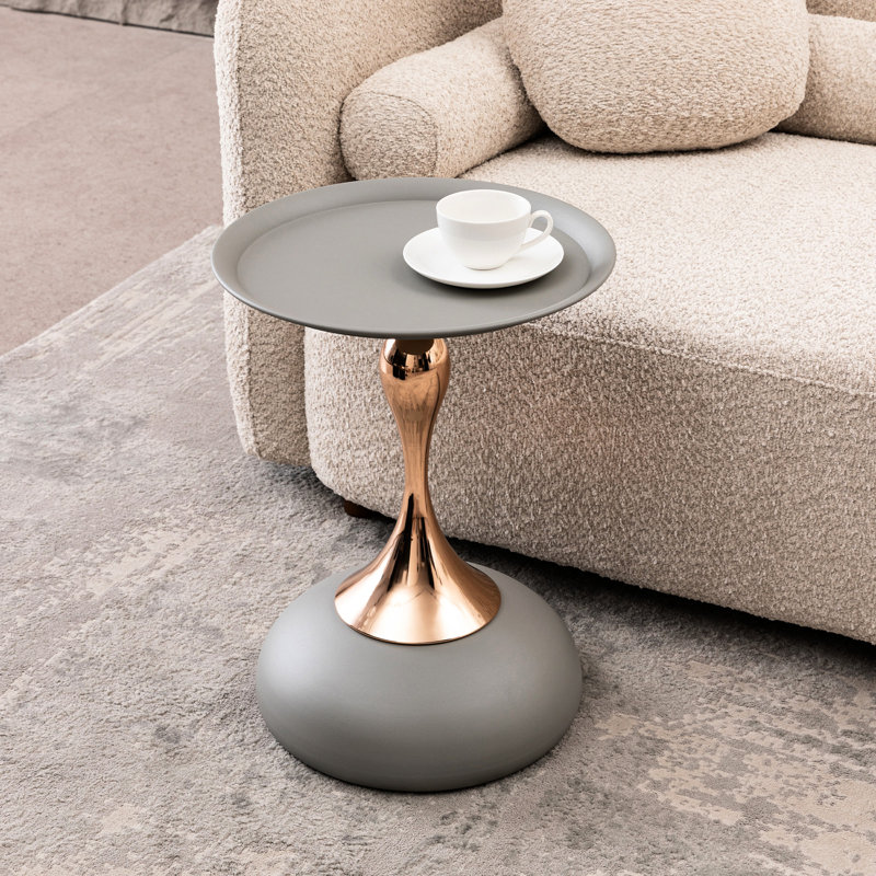 Table de bout en métal, Gris mat