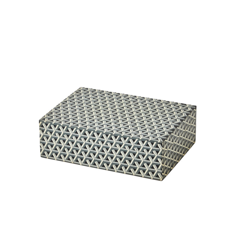 Handmade Decorative Box, 3.25" H x 10.25" W x 7.5" D