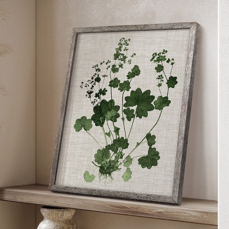 «Forest Foliage on Linen III», reproduction encadrée - bois massif, H 11 po x l 9 po