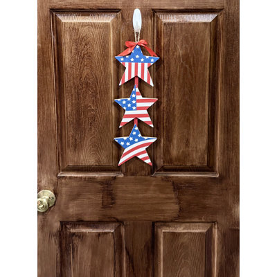 19" Wood Independence Day Hanging Stars