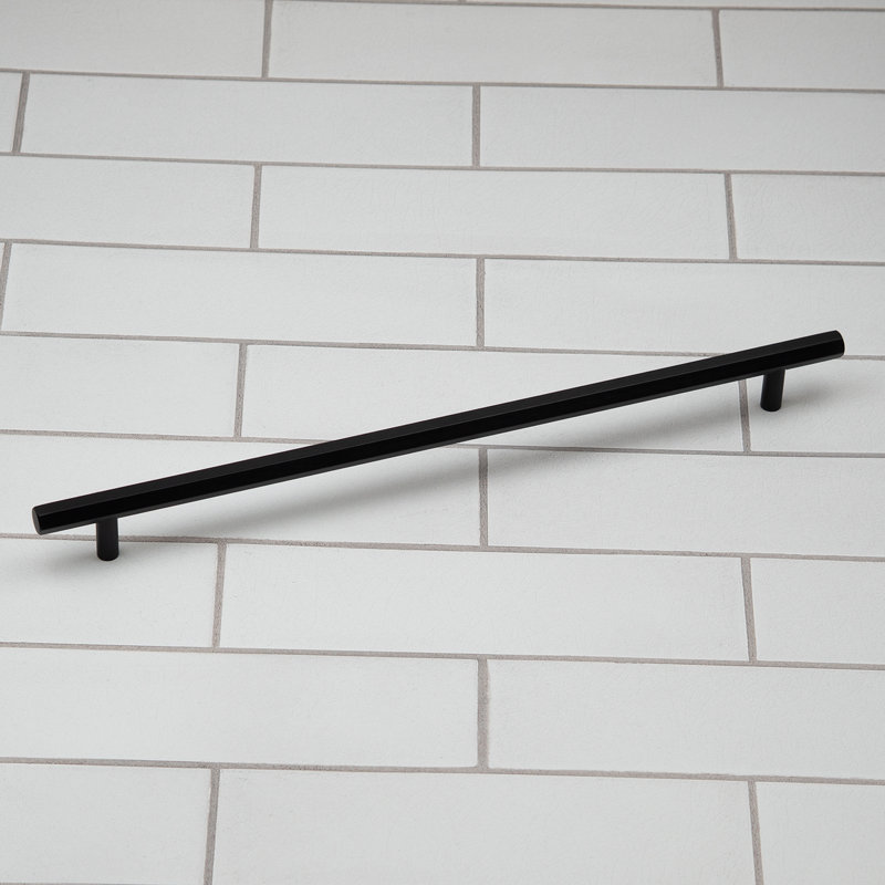 Hexagonal T-Bar Handles in Multiple Finishes, Matte Black, 320mm Handle