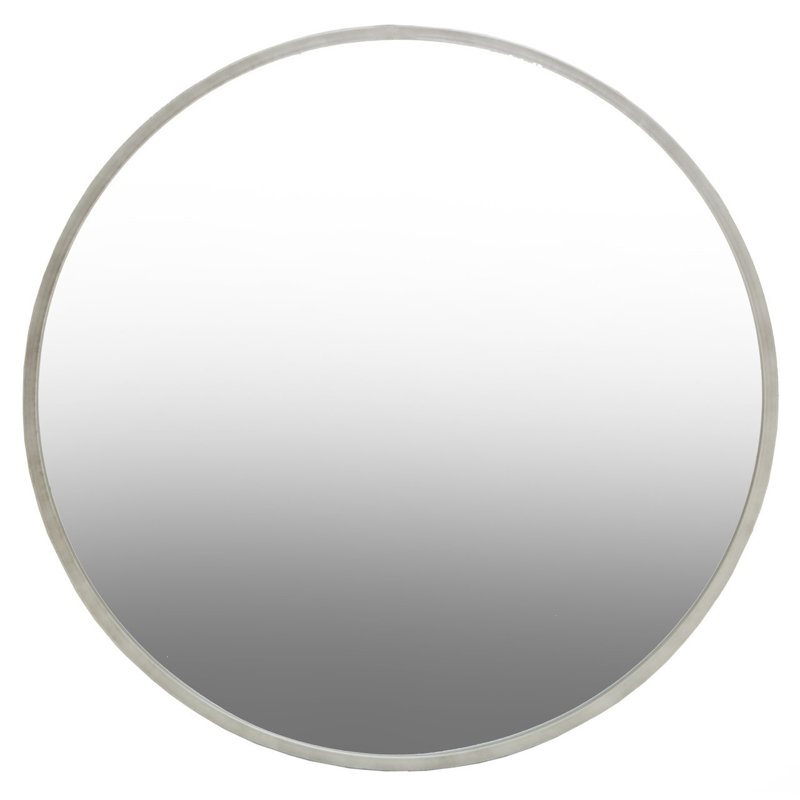 Lennear Round Aluminium Framed Wall Mounted Bathroom / Vanity Mirror, 100cm x 100cm, Antique Silver