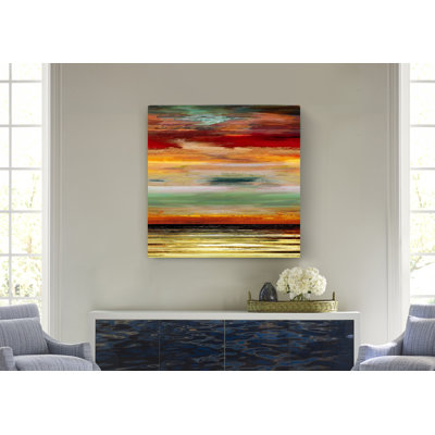 Burning Sunset V - peinture sur toile tendue
