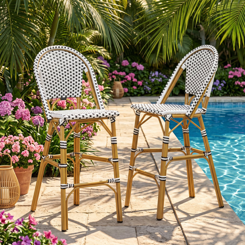 Tabouret de bar en aluminium et en PE de Christopher Knight Home l 18 po x P 23,75 po x H 46 po