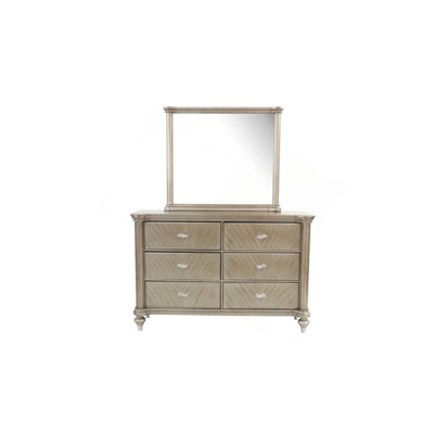 Commode de luxe avec finition argentée et champagne