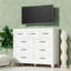 Grande armoire de rangement en métal 9 tiroirs avec tiroirs coulissants lisses, finition blanche