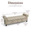 Banc de rangement 67 po en similicuir rembourré avec accoudoirs roulés-7769085-7769083