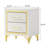 2 Drawers Wooden Nightstand With Metal Handles-1869307088