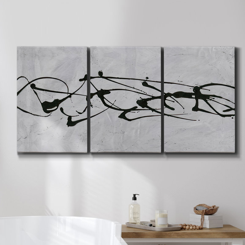Ensemble de 3 pièces encadrées sur toile, H 36 po x l 72 po x P 2 po