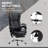 Microfiber Office Chair, High Back Computer Chair With 6 Point Massage, Heat, Adjustable Height Retractable Footrest-492956273
