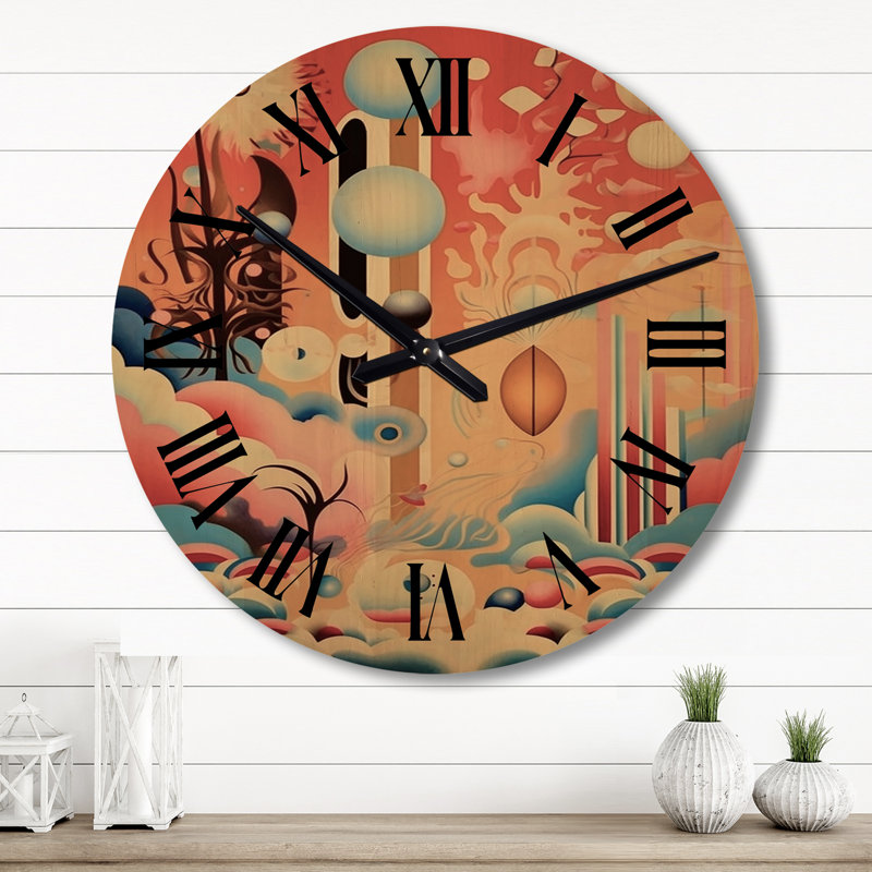 Horloge murale surdimensionnée en bois Dreamcity, Grand