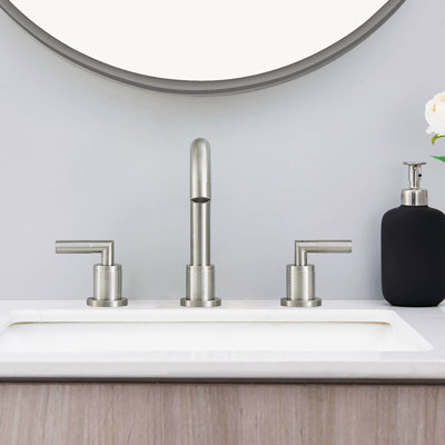 Widespread Bathroom Faucet with Drain Assembly