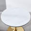 Table tulipe 31,5 "de style Mid-Century en doré et blanc - plateau de table avec support en métal stable pouvant accueillir 2 à 4 personnes