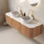 Ensemble de meuble-lavabo double 60 po avec panneaux 3D mat, lavabos en céramique et tiroirs à fermeture en douceur - pré-assemblé 60 po-1309550818