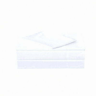 CottonBlend Queen Percale Sheets - 200 TC, Wrinkle-Free, Breathable, Crisp & Refreshing, 60/40 Cotton Rich Sheet Set - 4 PC White Queen Size