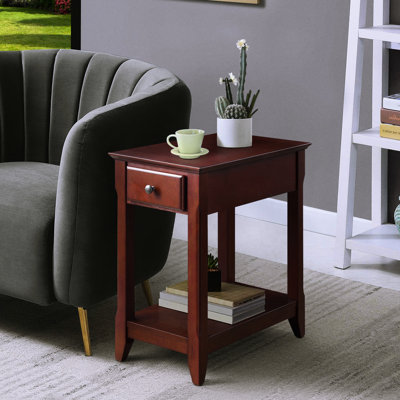 Table d'appoint avec tiroir et tablette - idéale pour les petits espaces