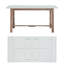 Ensemble repas pour 4 personnes avec table rectangulaire et trou pour parasol Cotswald-909269126