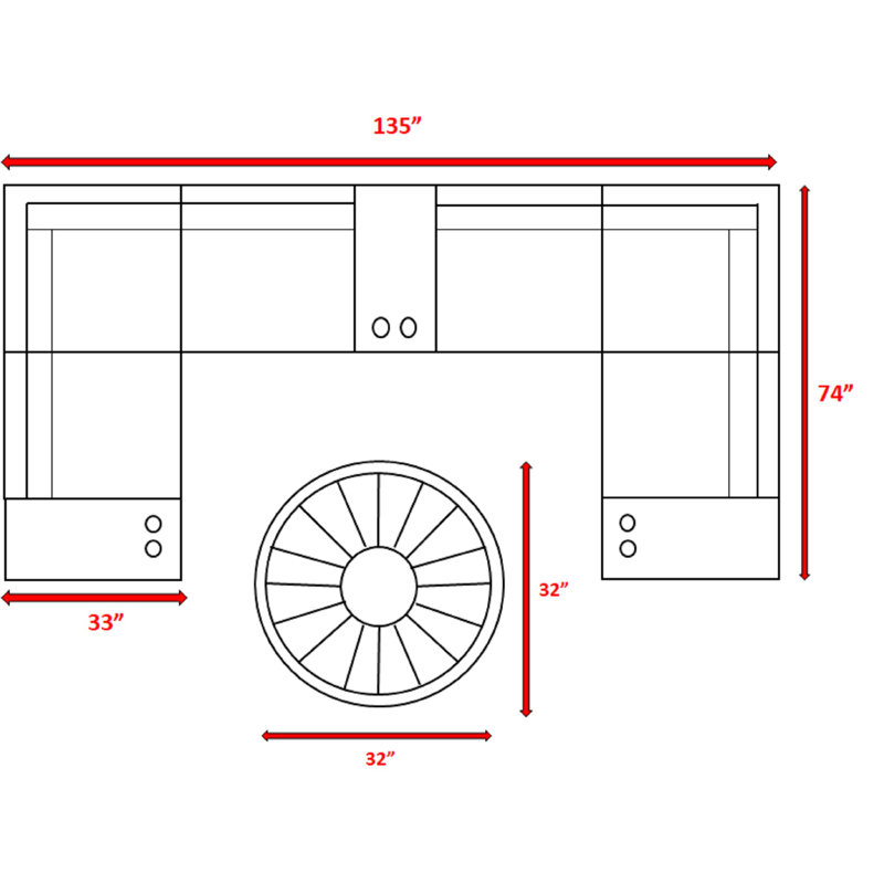 Ensemble de conversation modulaire avec coussins 10 pièces Alieyah