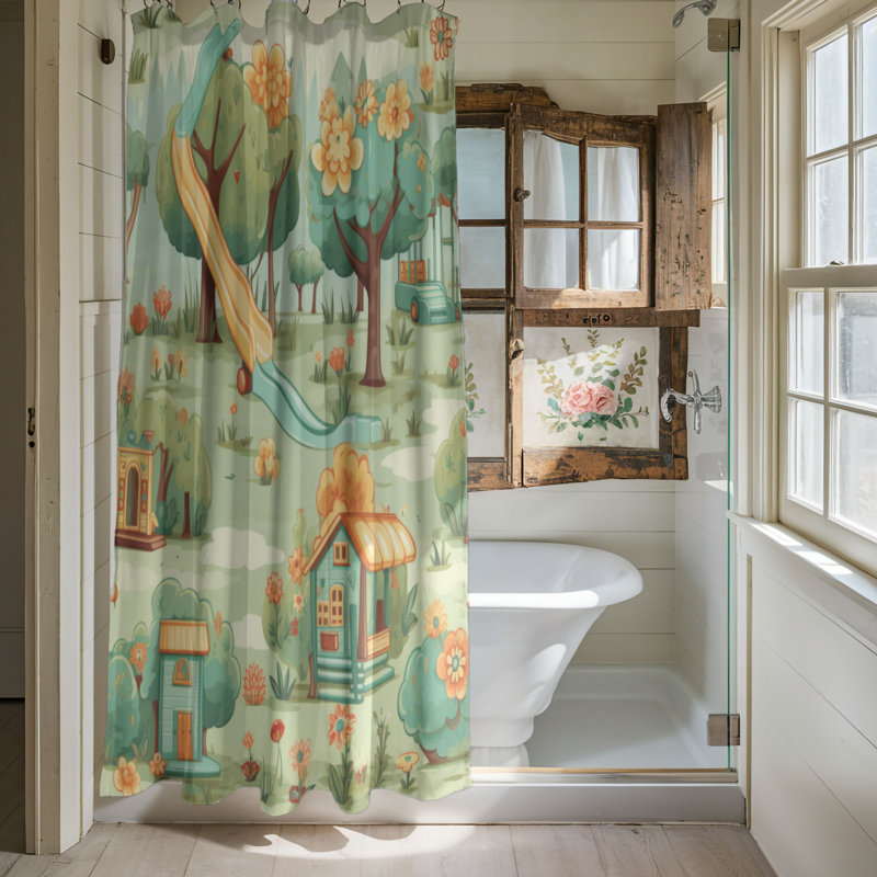 Kids Playground - Premium Shower Curtain, 74"H x 71"W